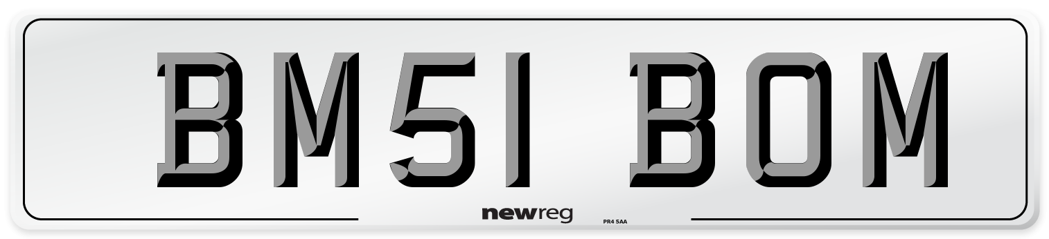 BM51 BOM Number Plate from New Reg